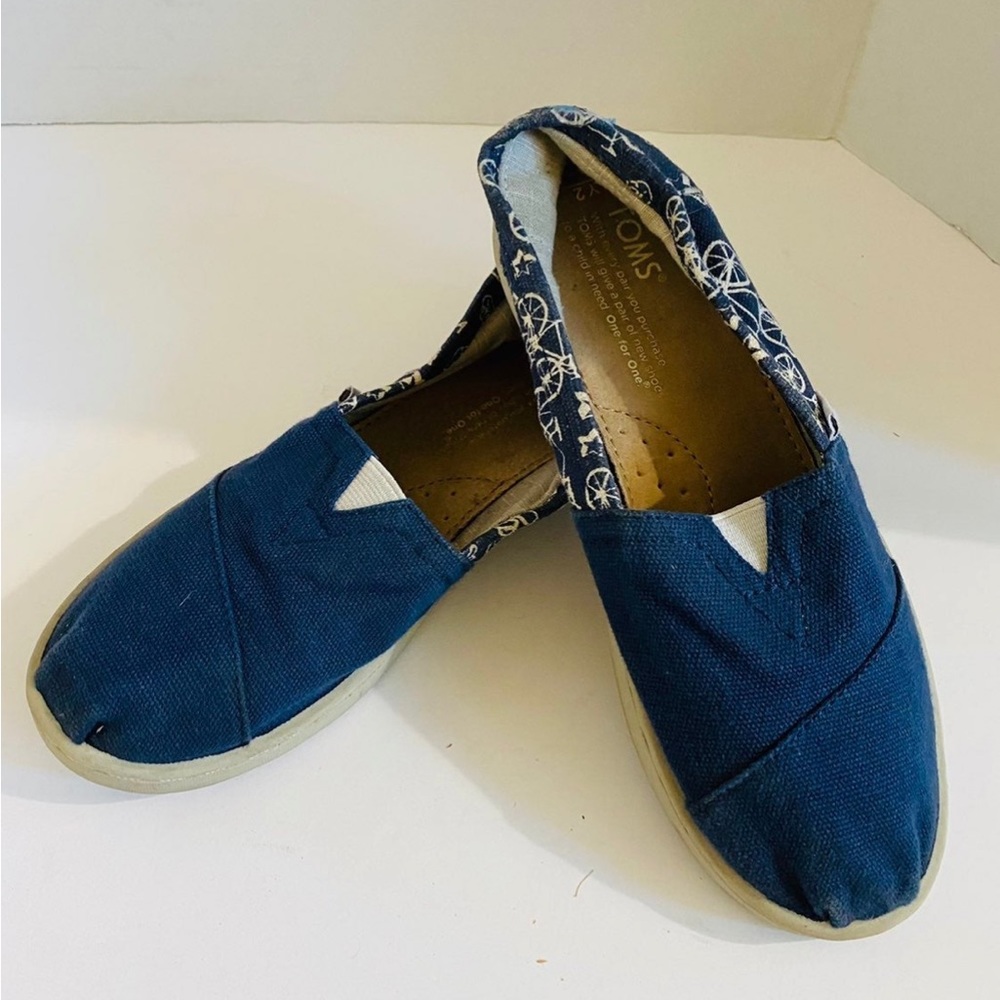 Toms Youth Blue Slip-on Flat Shoes
